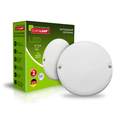 LED Світильник круглий накладний ЖКГ з датчиком руху 12W-5000K EUROLAMP, Eurolamp, LED-NLR-12/50(sensor)(G8)