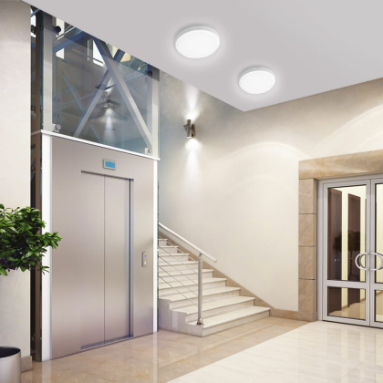 Світлодіодний EUROLAMP LED Світильник круглий накладний ЖКХ 12W 5500K, Eurolamp, LED-NLR-12/55(F)