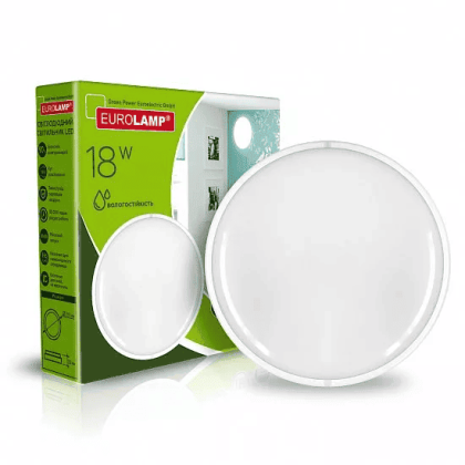 LED Світильник круглий накладний ЖКГ 18W-5500K EUROLAMP, Eurolamp, LED-NLR-18/55(P)