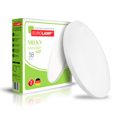 Світлодіодний LED Світильник EUROLAMP круглий накладний матовий Milky T22 38W 4000K, Eurolamp, LED-NLR-38W-T22