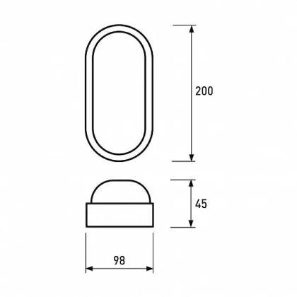 LED Світильник овальний накладний ЖКГ 12W-5500K EUROLAMP, Eurolamp, LED-NLS-12/55(F)