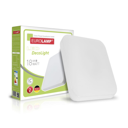Світлодіодний LED Світильник EUROLAMP квадратний накладний 18W 4000K, Eurolamp, LED-NLS-18/4(F)new