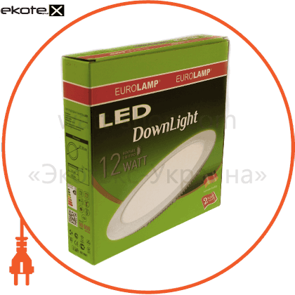 Eurolamp LED-PLR-12/4 eurolamp led светильник круглый downlight 12w 4000k (20)