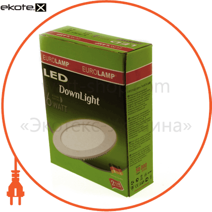 Eurolamp LED-PLR-6/4 led panel (кругл,) 6w 4000k 220v