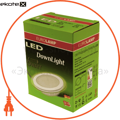 Eurolamp LED-PLR-6/4(скло) eurolamp led светильник круглый стекло downlight 6w 4000k (30)