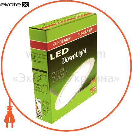 Eurolamp LED-PLR-9/4 eurolamp led светильник круглый downlight 9w 4000k (40)