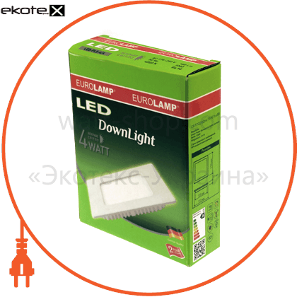Eurolamp LED-PLS-4/3 eurolamp led светильник квадратный downlight 4w 3000k (50)