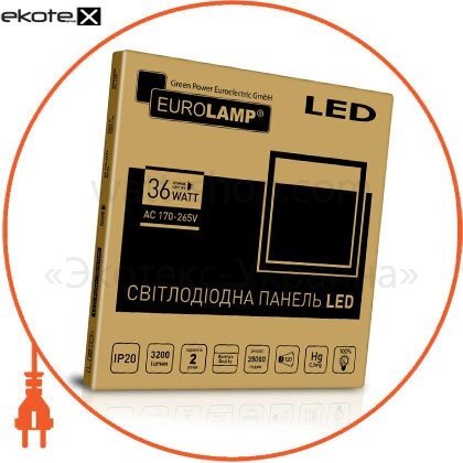 Eurolamp LED-Panel-36/41(N) eurolamp led світильник 60*60 (панель накладна) 36w 4000k упаковка по 2шт (2)
