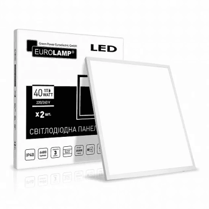Світлодіодний Промо-набір EUROLAMP LED Світильники 60*60 40W 4000K 2в1, Eurolamp, LED-Panel-40/40(110)(2)