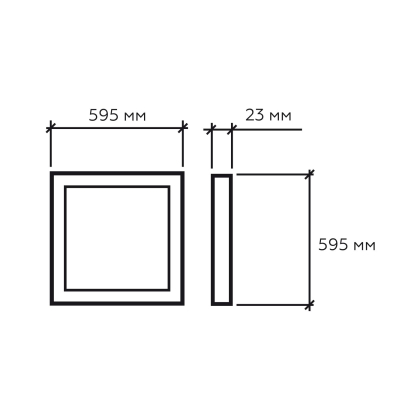 Світлодіодний EUROLAMP LED Світильник 595*595 (рамка) 40W 5000K, Eurolamp, LED-Panel-40/50(FR)