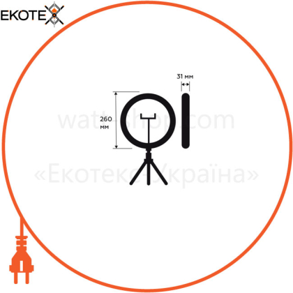 EUROLAMP LED Светильник кольцевой 15W 2700-6500K контроллер + держатель для телефона черный (40)