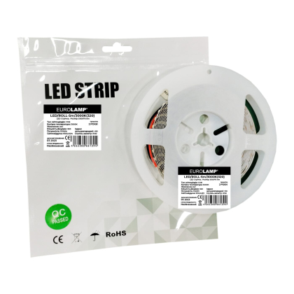 LED Стрічка COB EUROLAMP 320 діодів-5м-24V-3000K, Eurolamp, LED/ROLL-5m/3000K(320)