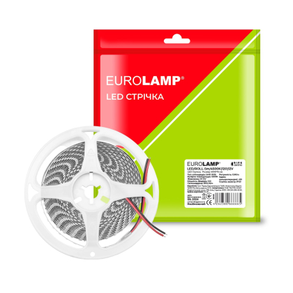 LED Стрічка SMD 120 діодів/м, 5м, 12V, 12W/M, 4500K EUROLAMP, Eurolamp, LED/ROLL-5m/4500K(120)12V