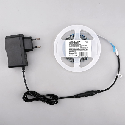 Готовий набір LED Стрічка 60 діодів/м, 3м, 3000K, адаптер 12V EUROLAMP, Eurolamp, LED/SET-3M/3000K