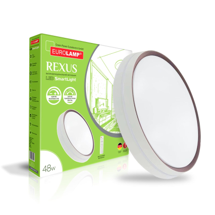 LED Світильник з пультом керування REXUS 48W-3000-6500K EUROLAMP, Eurolamp, LED-SL-48W-T27