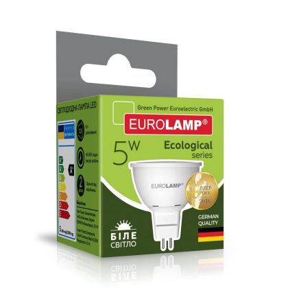 LED Лампа точкова EUROLAMP MR16-5W-GU5.3-4000K, Eurolamp, LED-SMD-05534(P)