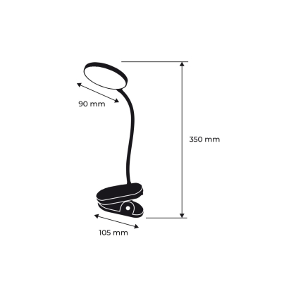 LED Світильник настільний на прищіпці USB+BATTERY 3W-2700-6000K EUROLAMP, Eurolamp, LED-TLB-3W(P)USB