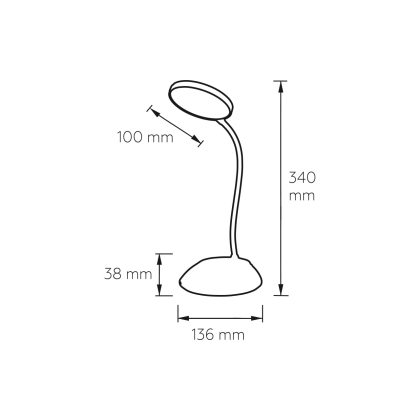 LED Світильник з акумулятором настільний 6W 2800-6500K dimmable, Eurolamp, LED-TLB-6W(white)USB