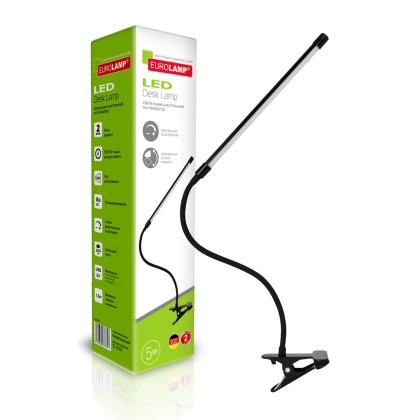 EUROLAMP LED Світильник настільний на прищіпці 5W 6500K чорний, Eurolamp, LED-TLP-5W(black)