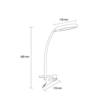 EUROLAMP LED Світильник настільний на прищіпці 6W 5000K чорний, Eurolamp, LED-TLP-6W(black)