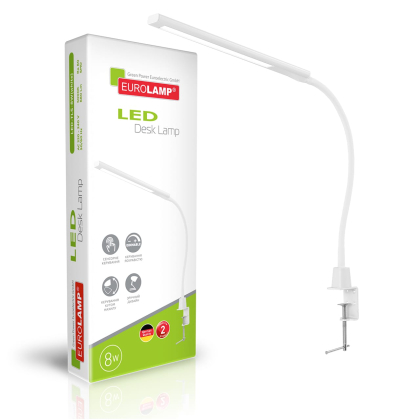 EUROLAMP LED Світильник настільний на струбцині 8W 5000K білий, Eurolamp, LED-TLS-8W(white)