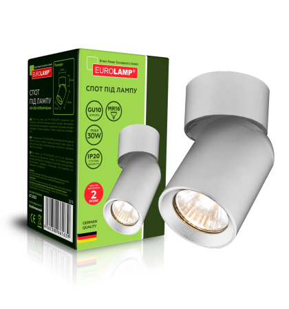 EUROLAMP Світильник спот для ламп 1*30Вт GU10 білий, Eurolamp, LH1-LED-GU10(white)new
