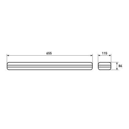 EUROLAMP Світильник для ламп LED T8x2 (0.6m), Eurolamp, LH2-LED-T8(0.6)