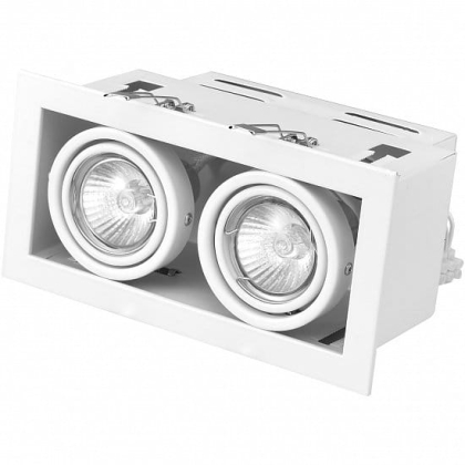 Світильник карданний врізний для ламп GU10 * 2 EUROLAMP, Eurolamp, LHK2-LED-GU10(white)