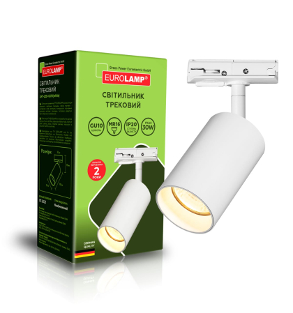 EUROLAMP Світильник трековий для ламп 1*30Вт GU10 білий, Eurolamp, LHT-LED-GU10(white)