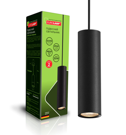 EUROLAMP Світильник трековий підвісний для ламп 1*30Вт GU10 чорний, Eurolamp, LHTW-LED-GU10(black)