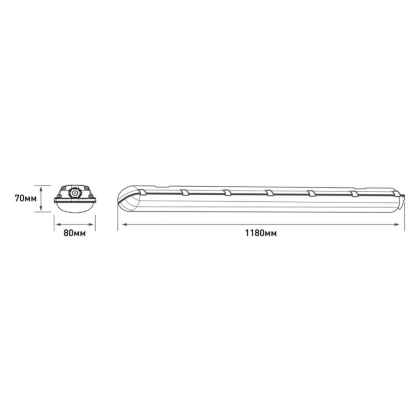 Лінійний світильник Maxus assistance LINE BASIC PL 1200mm 36W 5000K IP65 Gray, Maxus, MALN-BSCPL-1200-036