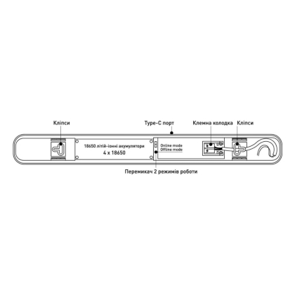 Лінійний аварійний світильник Maxus assistance LINE EMERGENCY 600mm 25W 5000K IP65 Gray, Maxus, MALN-EMPL-06-255-GR