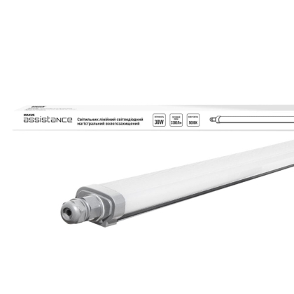 Лінійний світильник Maxus assistance LINE SLIM 1200mm 30W 5000K IP65 Gray, Maxus, MALN-SLIM-12-305-GR