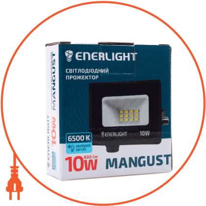Прожектор ENERLIGHT MANGUST 10Вт 6500K, Enerlight, MANGUST10SMD80С