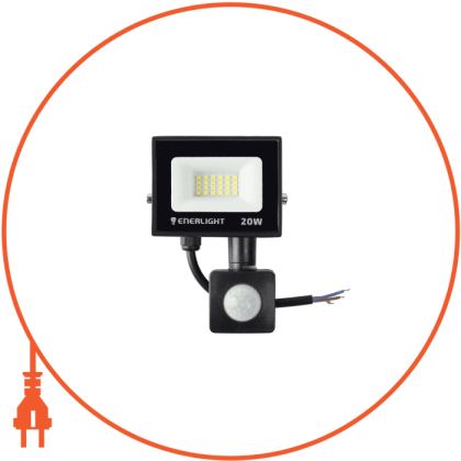 Прожектор ENERLIGHT MANGUST 20Вт 6500K з датчиком, Enerlight, MANGUST20SMD80СS
