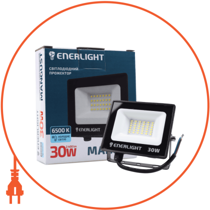 Прожектор ENERLIGHT MANGUST 30Вт 6500K, Enerlight, MANGUST30SMD80С