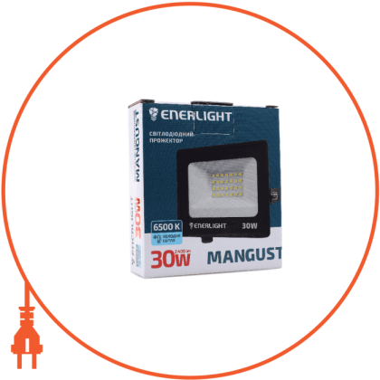 Прожектор ENERLIGHT MANGUST 30Вт 6500K, Enerlight, MANGUST30SMD80С