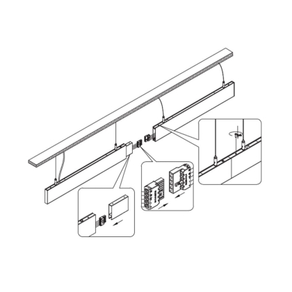 Світильник лінійний Maxus assistance Line Slim Pro 30W 80Ra 4000 900mm 140B Down IP20 Black linkable, Maxus, MASL-30-84-09DCL-BL