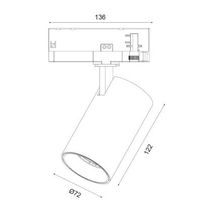 Трековий світильник Maxus assistance Track light C 20W 90CRI 4000K 38DEG 3-Phase White, Maxus, MATLC-20940-038D3P-W