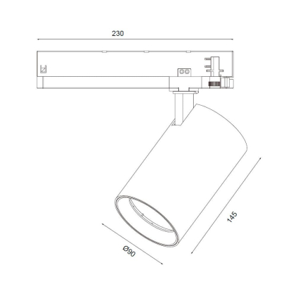 Трековий світильник Maxus assistance Track light C 36W 90CRI 4000K 38DEG 3-Phase White, Maxus, MATLC-36940-038D3P-W
