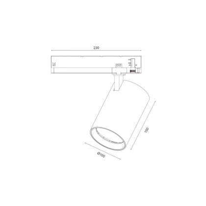 Трековий світильник Maxus assistance Track light C 42W 90CRI 4000K 24DEG 3-Phase Black, Maxus, MATLC-42940-024D3P-B