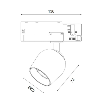 Трековий світильник Maxus assistance Track light Tulip 10W 90CRI 4000K 38DEG 3-Phase White, Maxus, MATLT-10940-038D3P-W