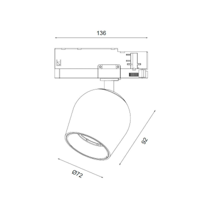 Трековий світильник Maxus assistance Track light Tulip 20W 90CRI 4000K 24DEG 3-Phase Black, Maxus, MATLT-20940-024D3P-B