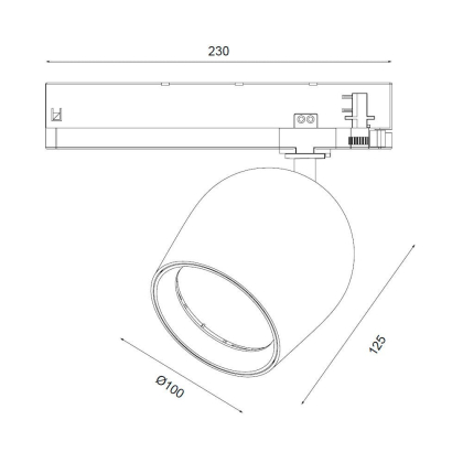 Трековий світильник Maxus assistance Track light Tulip 36W 90CRI 4000K 38DEG 3-Phase White, Maxus, MATLT-36940-038D3P-W