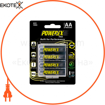 Акумулятор Powerex PRO  AA Ni-Mh  1.2V, 2700mAh 4шт/уп blister, Powerex, 802366144431