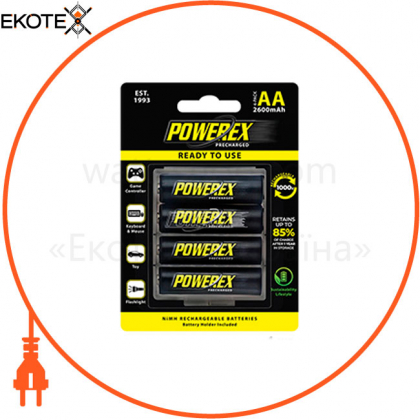 Акумулятор Powerex з низьким саморозрядом AA  Ni-Mh  1.2V 2600mAh 4шт/уп blister, Powerex, 802366144257