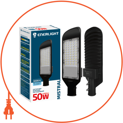 Світильник вуличний ENERLIGHT MISTRAL 50Вт 6500K, Enerlight, MISTRAL50SMD100C