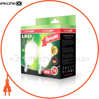 Eurolamp MLP-LED-2,5144 led лампа g45 2,5w e14 4100к акция 2шт. мультипак eurolamp