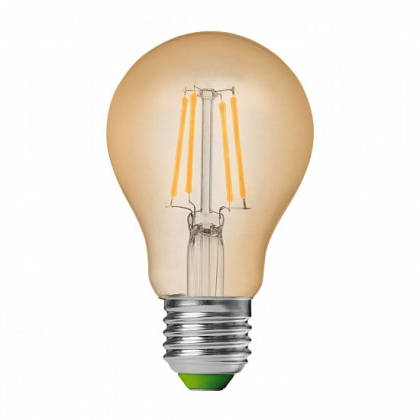 LED Лампа EUROLAMP філамент A60 8W-E27-2700K “1+1”, Eurolamp, MLP-LED-A60-08273(Amber)new