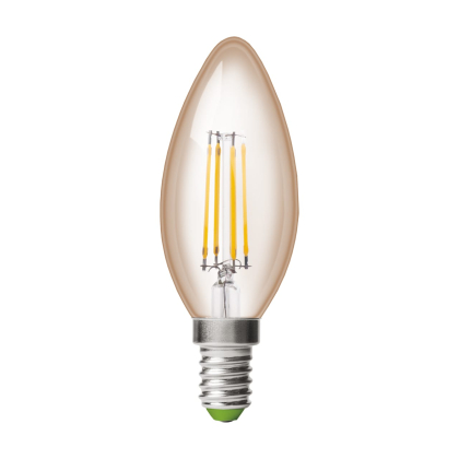 LED Лампа EUROLAMP філамент “Свічка” 6W-E14-3000K “1+1”, Eurolamp, MLP-LED-CL-06143(Amber)